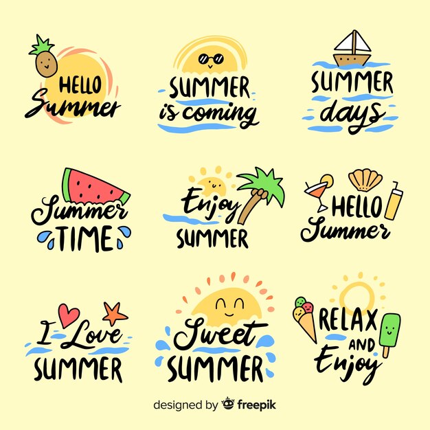 Colección de etiquetas de verano