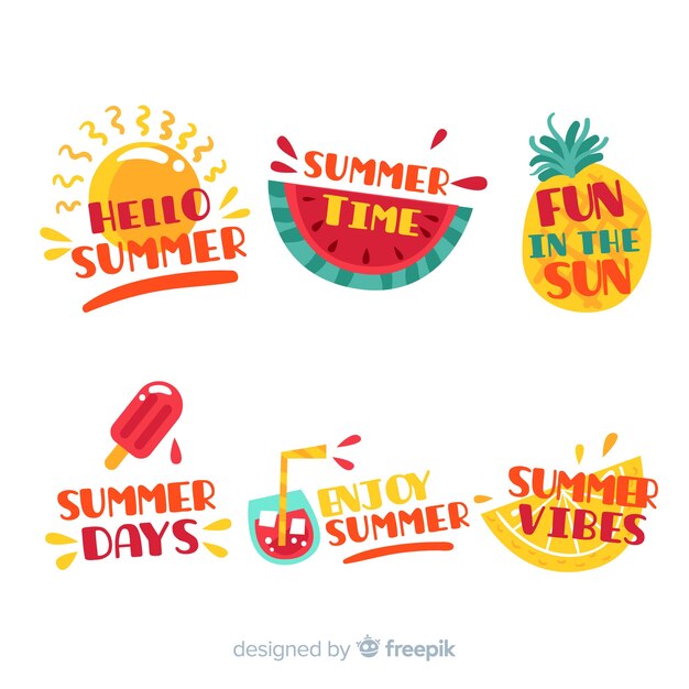 Colección de etiquetas de verano