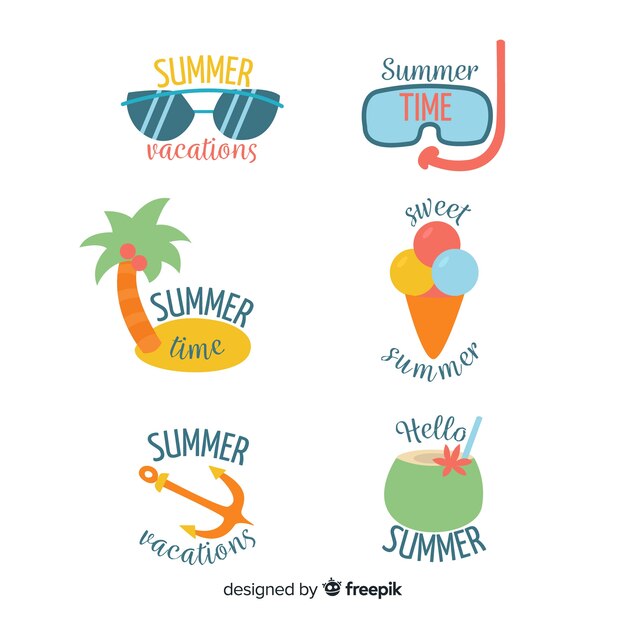 Colección de etiquetas de verano