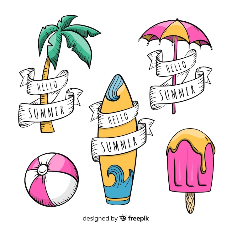 Vector gratuito colección de etiquetas de verano