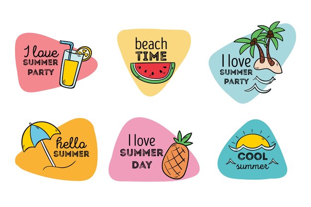 Colección de etiquetas de verano