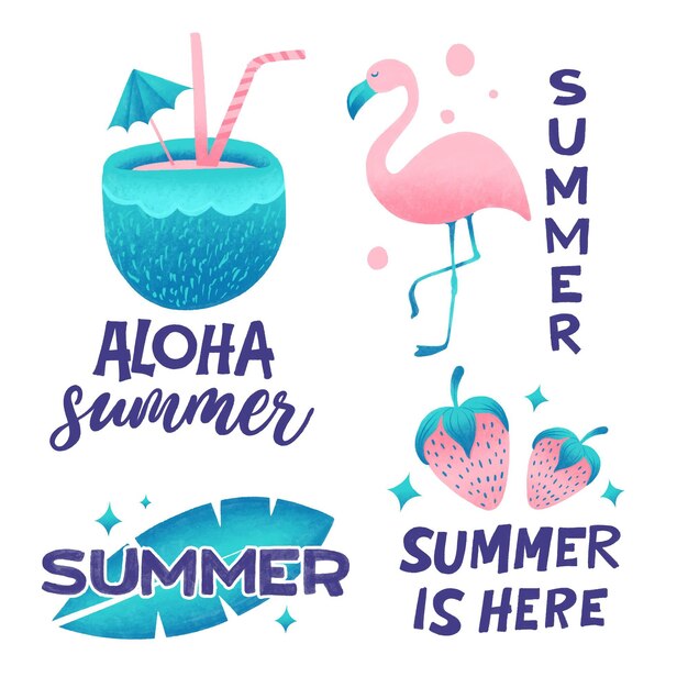 Colección de etiquetas de verano