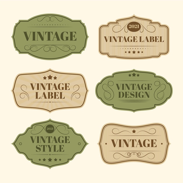 Vector gratuito colección de etiquetas vintage estilo papel