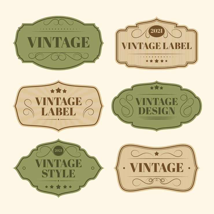 Vector gratuito colección de etiquetas vintage estilo papel