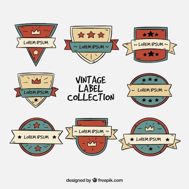 Vector gratuito colección de etiquetas vintage