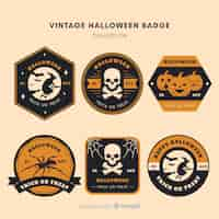 Vector gratuito colección de etiquetas vitage de halloween