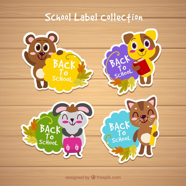 Colección de etiquetas de vuelta al colegio 