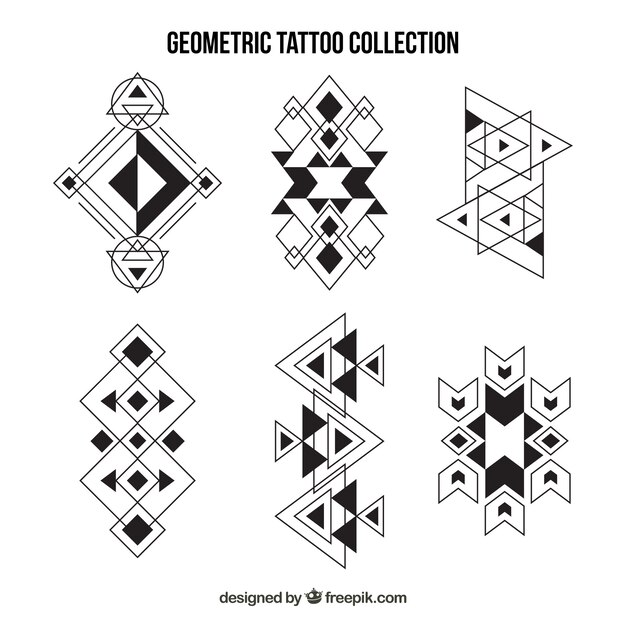 Colección de étnicos tatuajes geométricos 