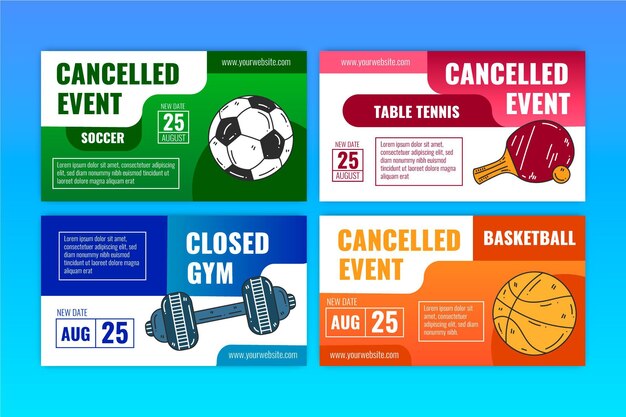 Colección de eventos deportivos cancelados - pancartas