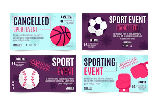 Colección de eventos deportivos cancelados - pancartas