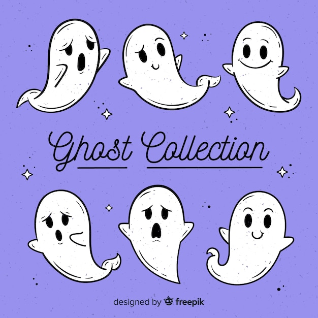 Vector gratuito colección de fantasmas de halloween