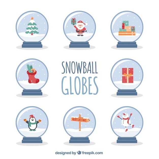 Colección fantástica de bolas de nieve
