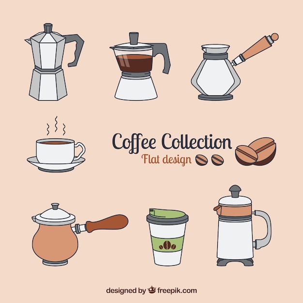 Vector gratuito colección flat acerca del café