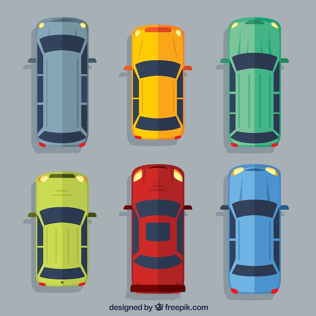 Vector gratuito colección flat artístico de coches