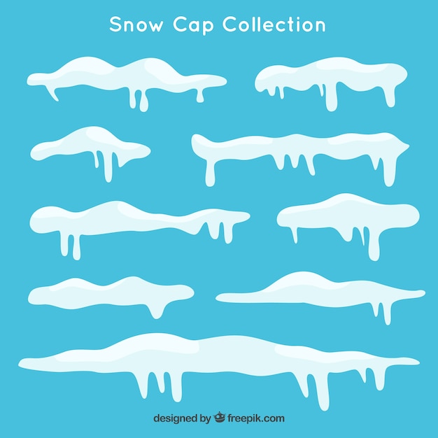 Colección flat de capas de nieve