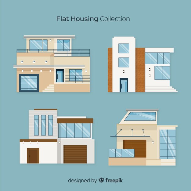 Colección flat de casas