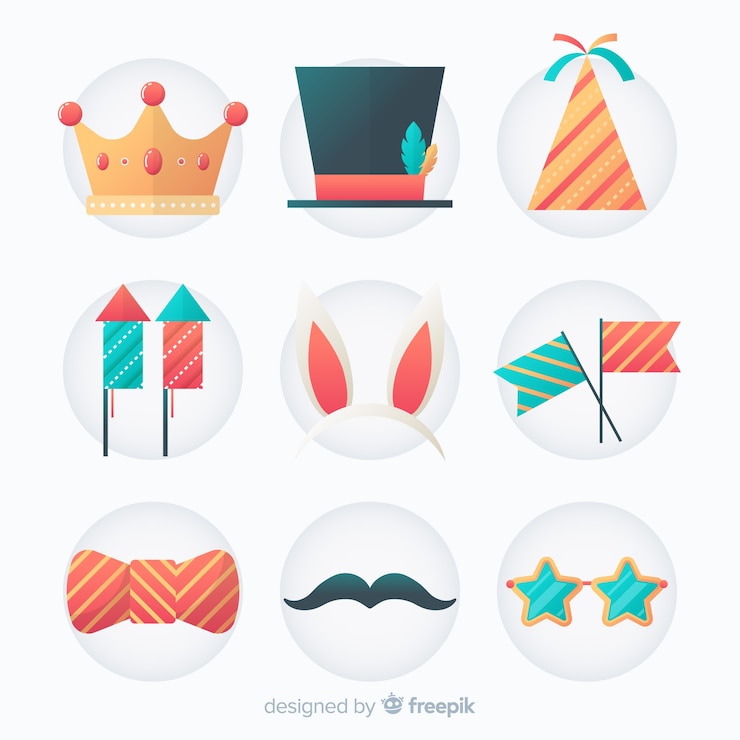 Vector gratuito colección flat de elementos de carnaval