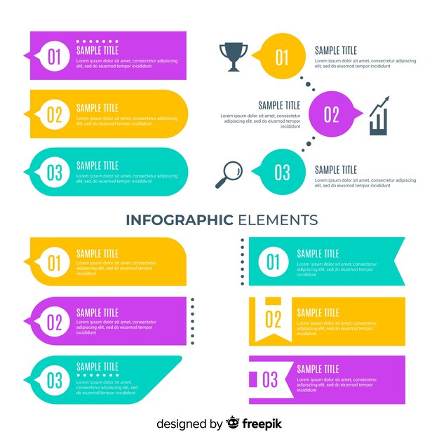 Colección flat de elementos infográficos