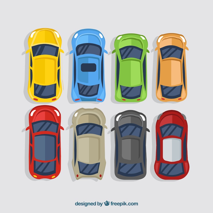 Vector gratuito colección flat de ocho coches