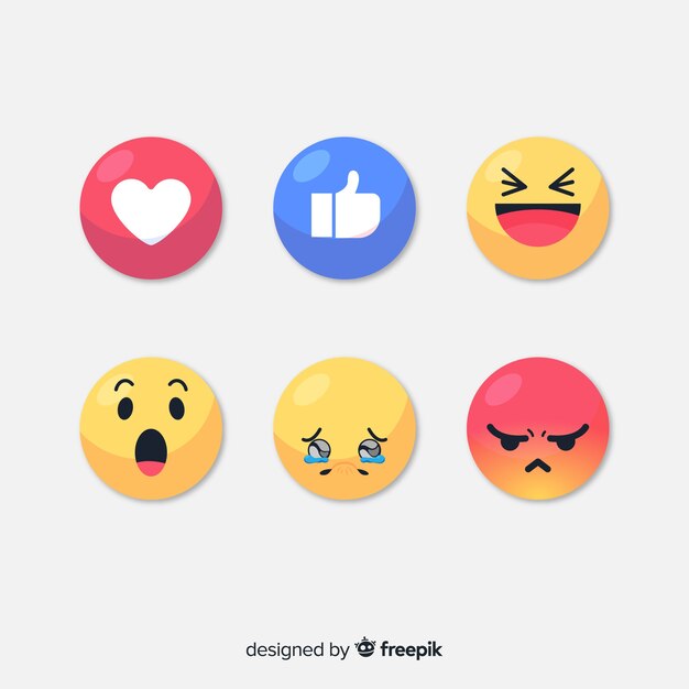 Colección flat de reacciones de emoticonos