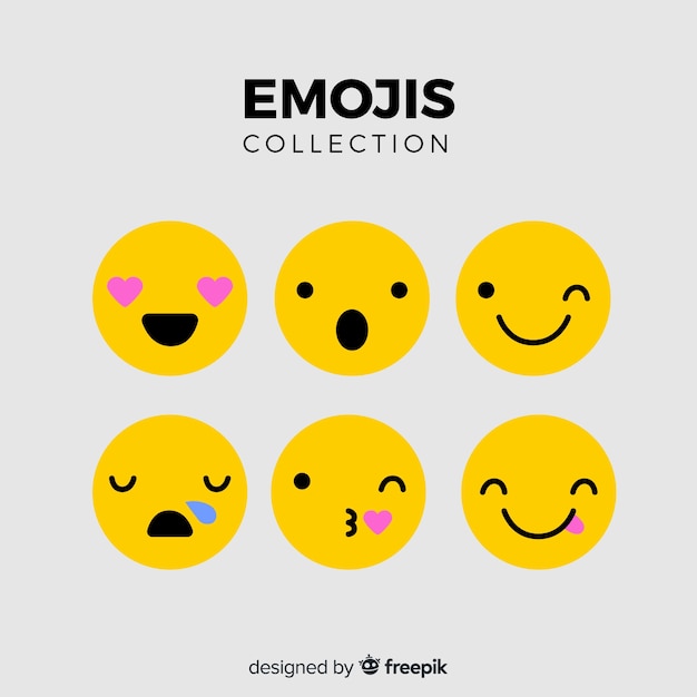 Colección flat de reacciones de emoticonos