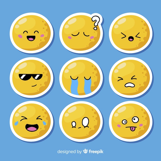 Colección flat de reacciones de emoticonos