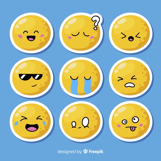 Colección flat de reacciones de emoticonos