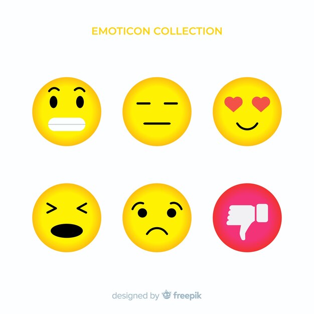 Colección flat de reacciones de emoticonos
