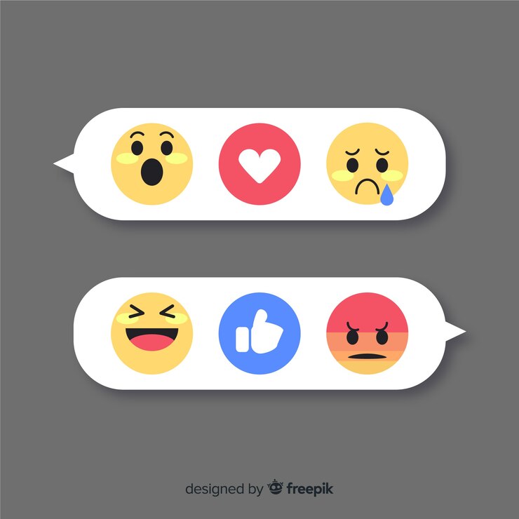 Vector gratuito colección flat de reacciones de emoticonos
