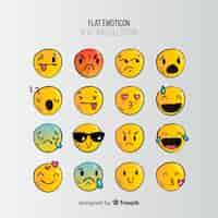 Vector gratuito colección flat de reacciones de emoticonos