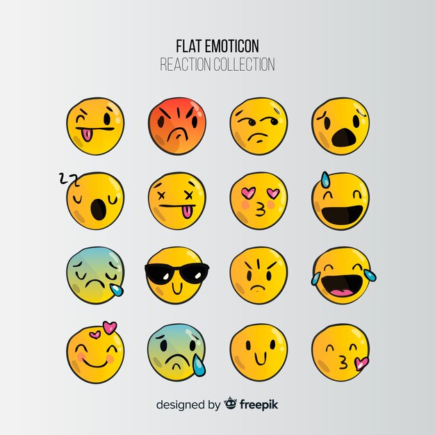 Colección flat de reacciones de emoticonos
