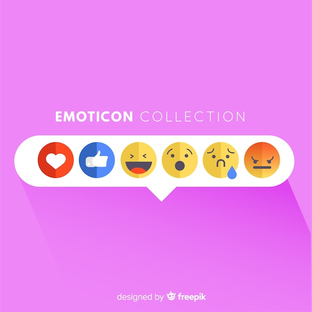 Vector gratuito colección flat de reacciones de emoticonos