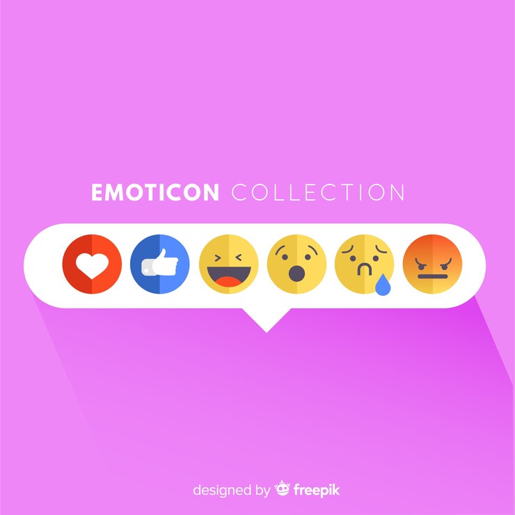 Vector gratuito colección flat de reacciones de emoticonos