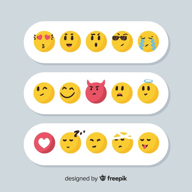 Colección flat de reacciones de emoticonos