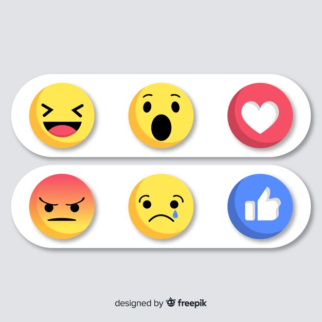 Colección flat de reacciones de emoticonos