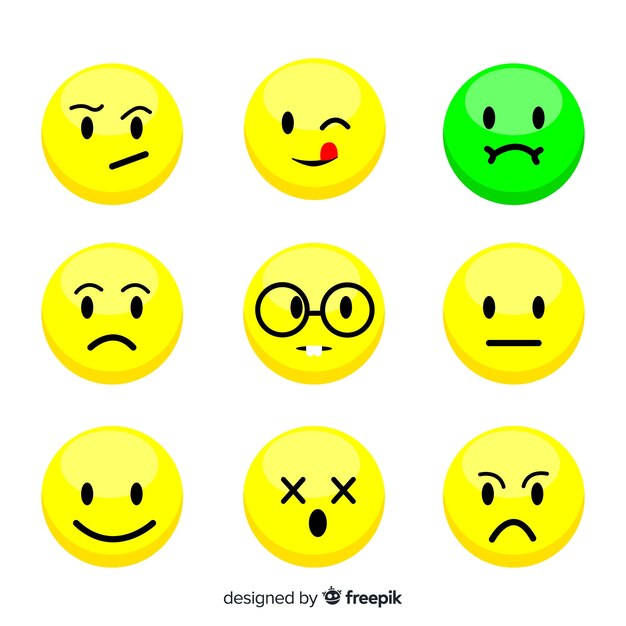 Colección flat de reacciones de emoticonos