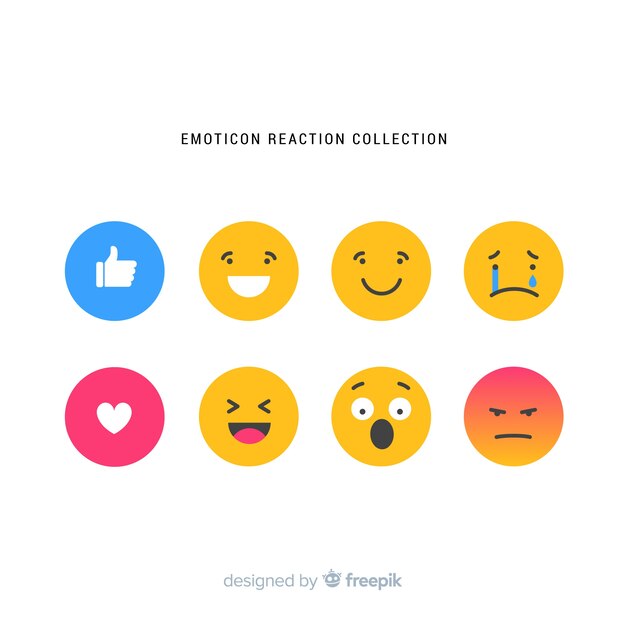 Colección flat de reacciones de emoticonos