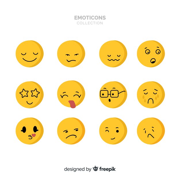 Colección flat de reacciones de emoticonos