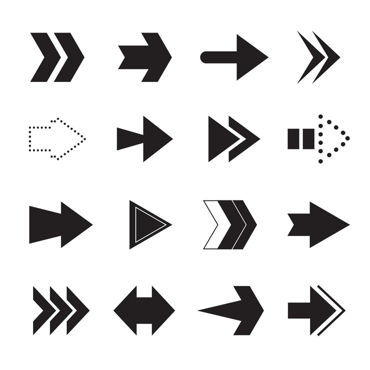 Vector gratuito colección flecha plana