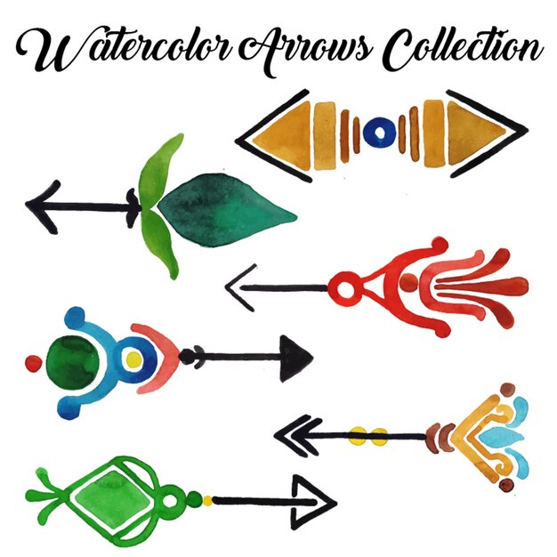 Colección de flechas de acuarela