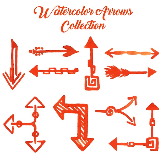 Vector gratuito colección de flechas de acuarela