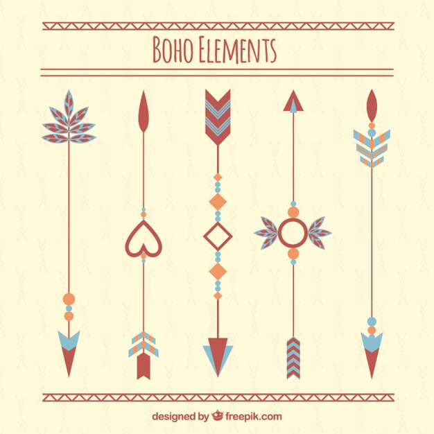 Colección de flechas bonitas en estilo boho