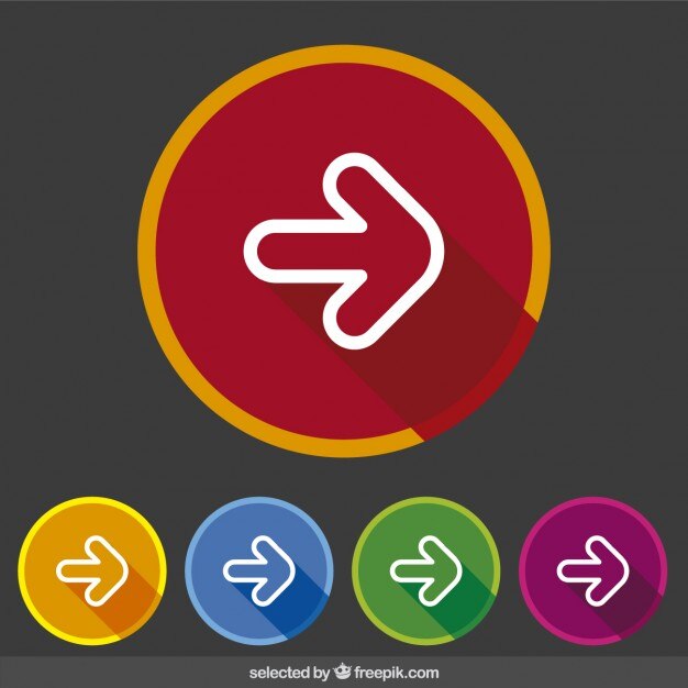 Vector gratuito colección de flechas de colores en estilo diseño plano