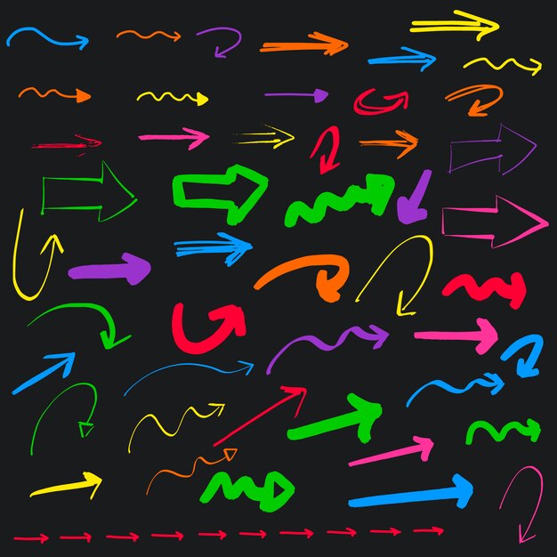 Colección de flechas de colores