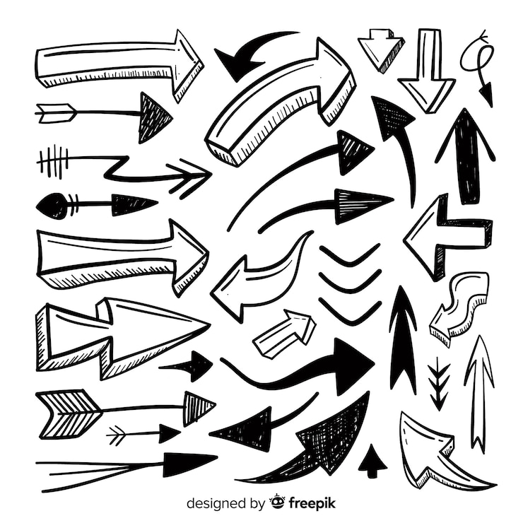 Vector gratuito colección de flechas dibujados a mano