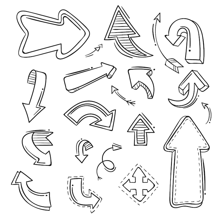 Vector gratuito colección de flechas de dibujos animados