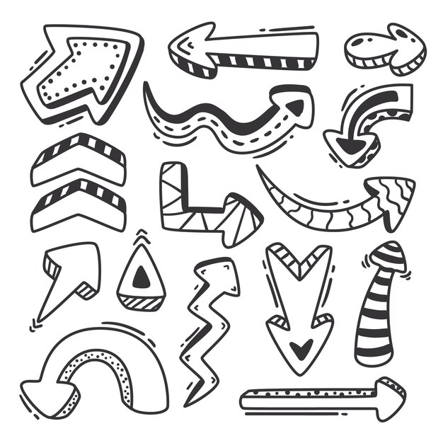 Colección de flechas de dibujos animados