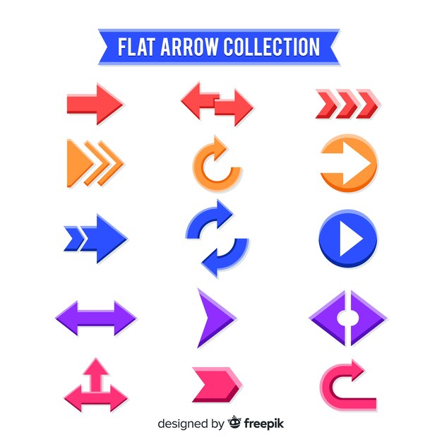 Colección de flechas en diferentes colores