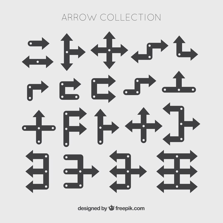 Vector gratuito colección de flechas diferentes para marcar
