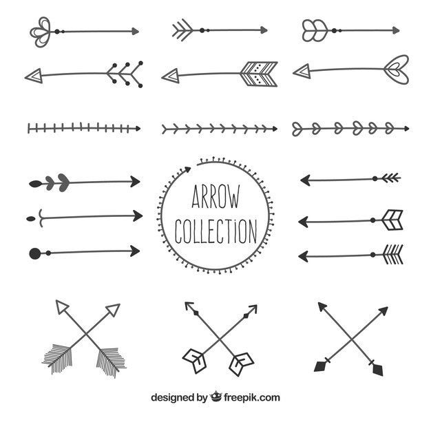Colección de flechas diferentes para marcar